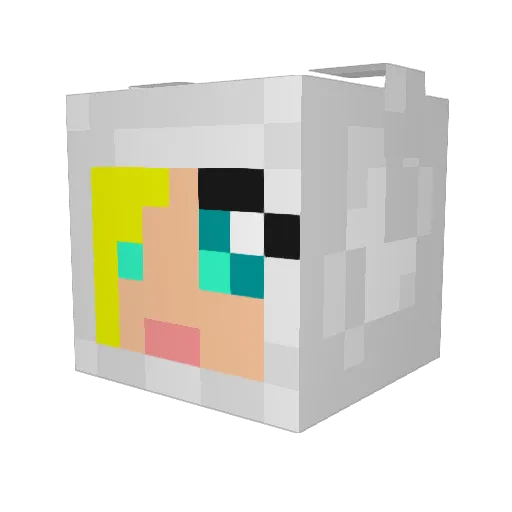 Mandulu Minecraft avatar head, 3D render