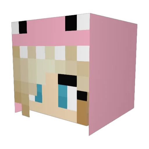 Mandyguu Minecraft avatar head, 3D render