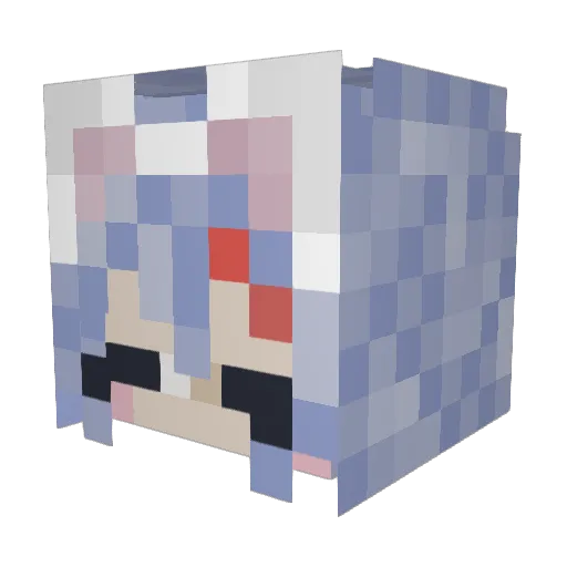 ManekiNeko90 Minecraft avatar head, 3D render