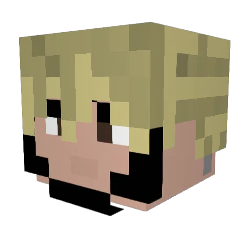 Manekillme Minecraft avatar head, 3D render