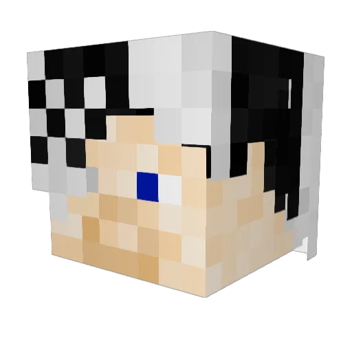 ManekoKu Minecraft avatar head, 3D render