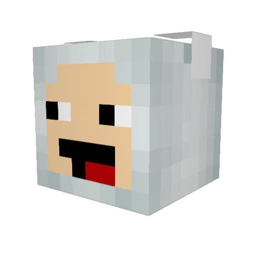 Manfed Minecraft avatar head, 3D render