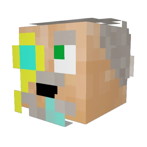 ManfredTV Minecraft avatar head, 3D render