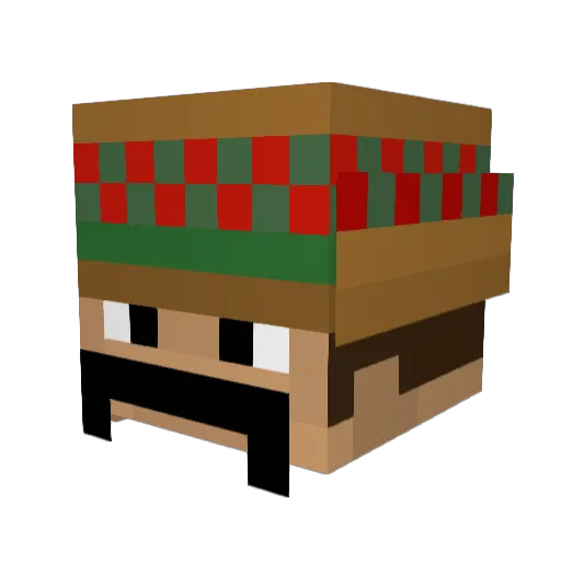 MangBerto Minecraft avatar head, 3D render