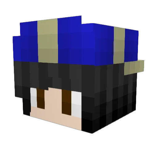 MangaMem Minecraft avatar head, 3D render