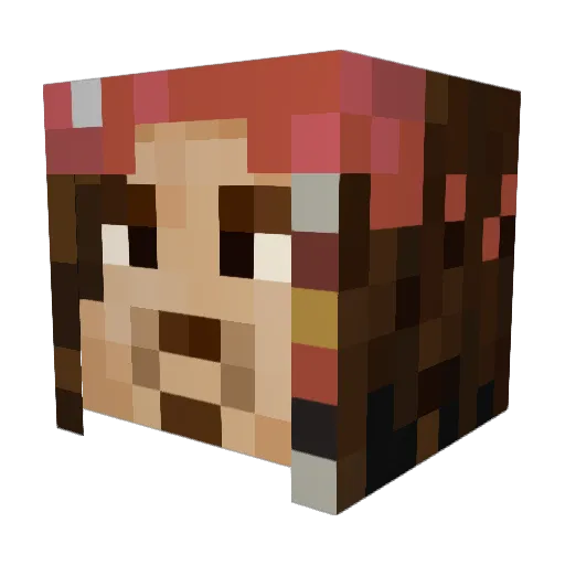 Manged Minecraft avatar head, 3D render