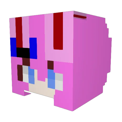 Mangk Minecraft avatar head, 3D render