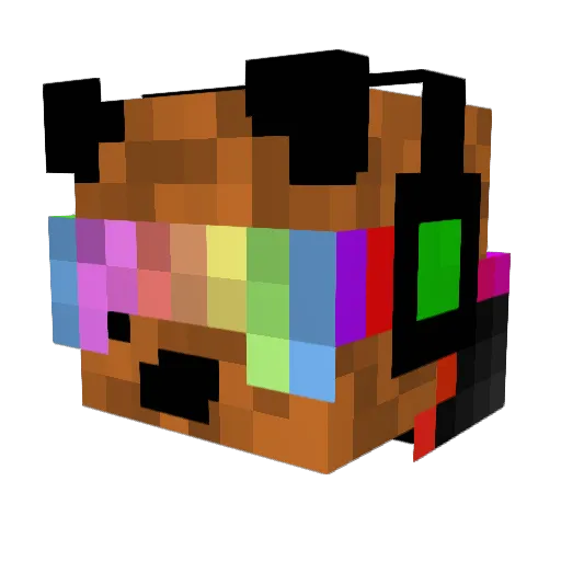 Mangled Minecraft avatar head, 3D render