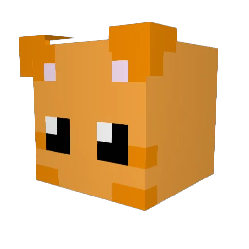 MangoBB Minecraft avatar head, 3D render