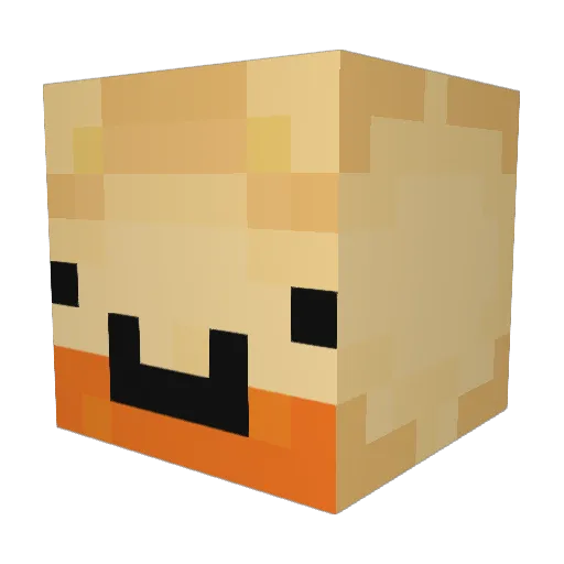 MangoChan_ Minecraft avatar head, 3D render