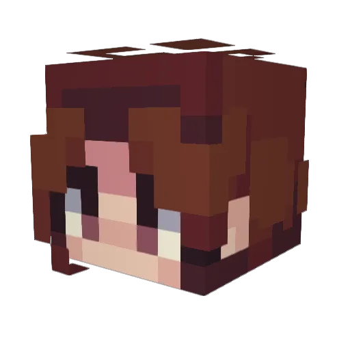 MangoWater Minecraft avatar head, 3D render