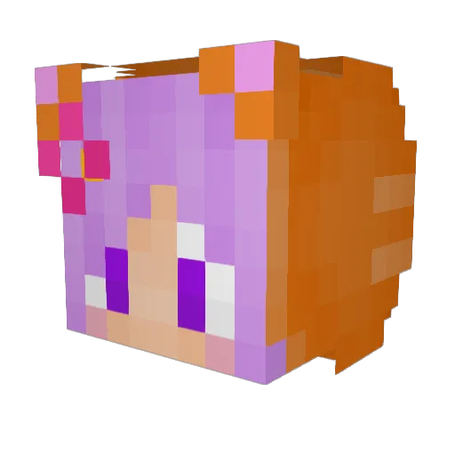 Mangocatt Minecraft avatar head, 3D render