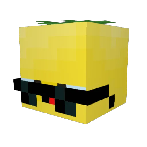 Mangoladas Minecraft avatar head, 3D render