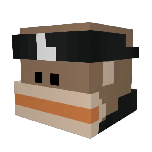 Mangoround Minecraft avatar head, 3D render