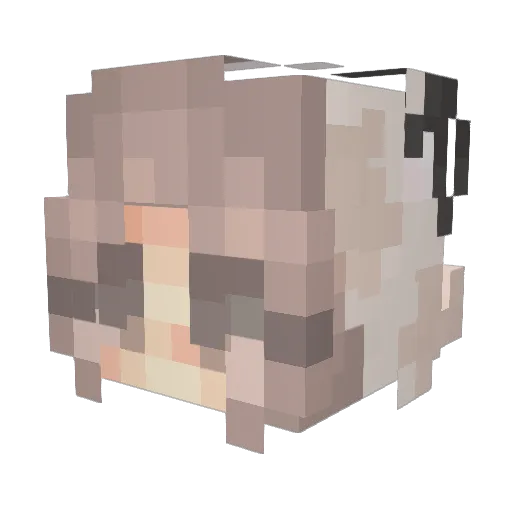 Manhed Minecraft avatar head, 3D render