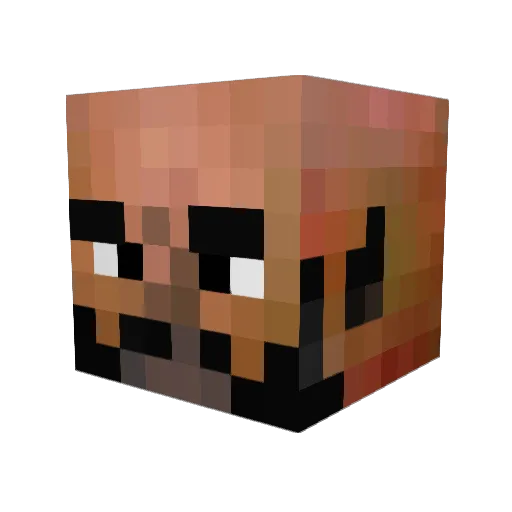 Manhitter Minecraft avatar head, 3D render