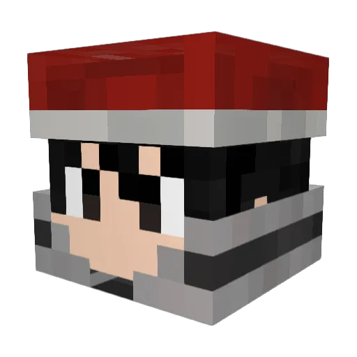 Maniace Minecraft avatar head, 3D render