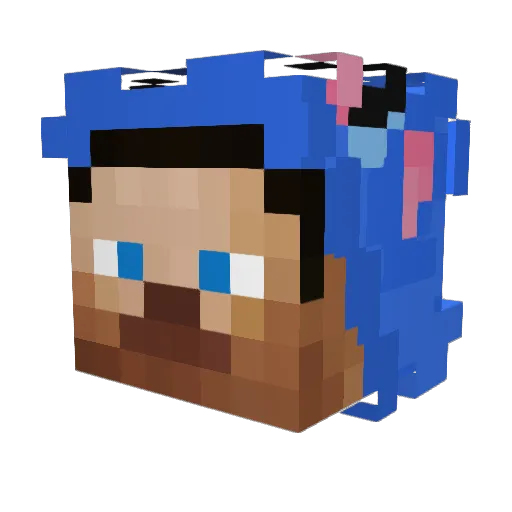 Manideke Minecraft avatar head, 3D render