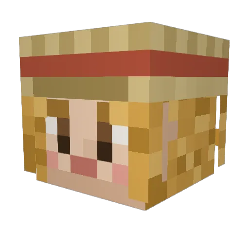 Maniect Minecraft avatar head, 3D render