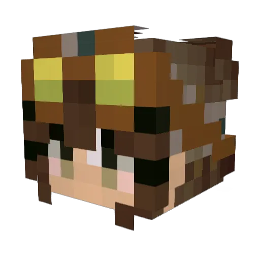 ManieraQ Minecraft avatar head, 3D render