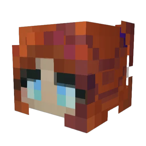 Maniona Minecraft avatar head, 3D render