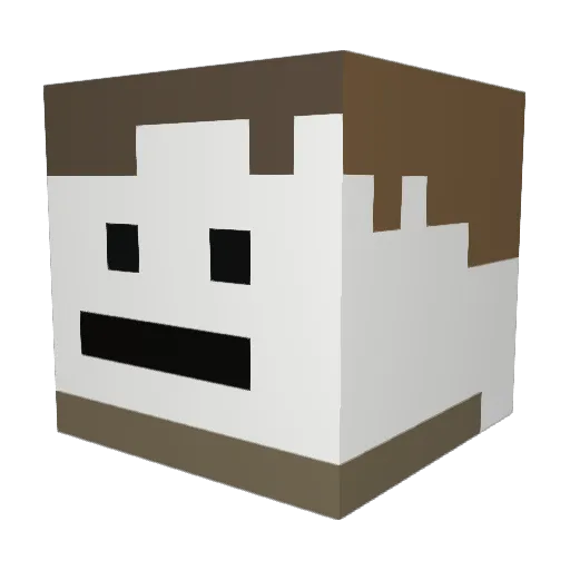 Manjr1234 Minecraft avatar head, 3D render