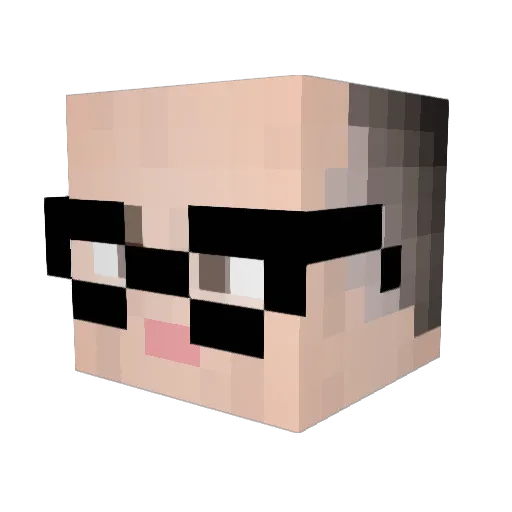 Mankev Minecraft avatar head, 3D render