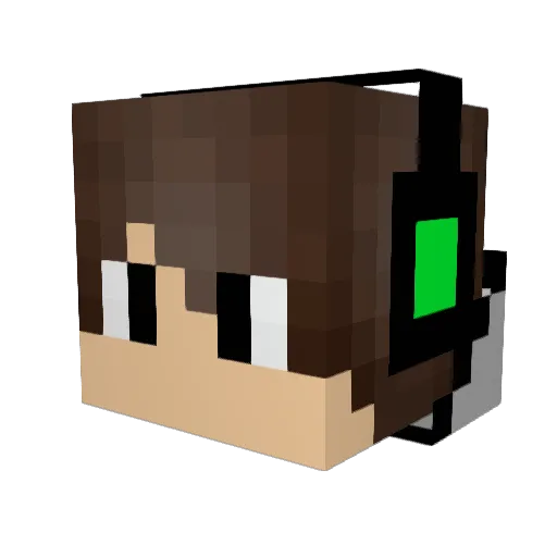 Mankoi Minecraft avatar head, 3D render