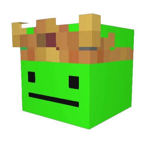 Mankolik Minecraft avatar head, 3D render