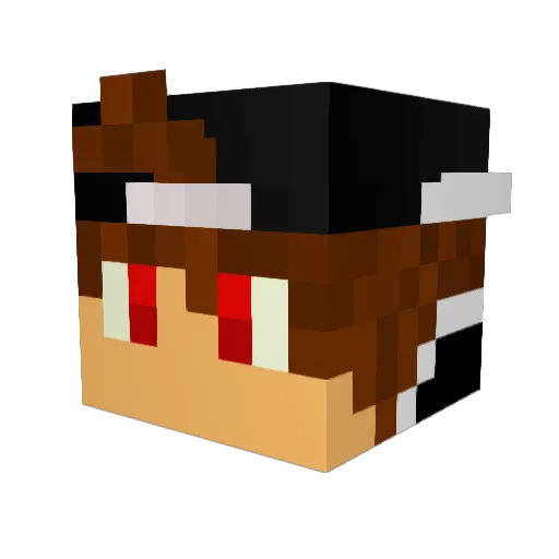 Manlumps Minecraft avatar head, 3D render