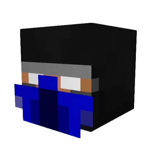 ManlyBoat Minecraft avatar head, 3D render
