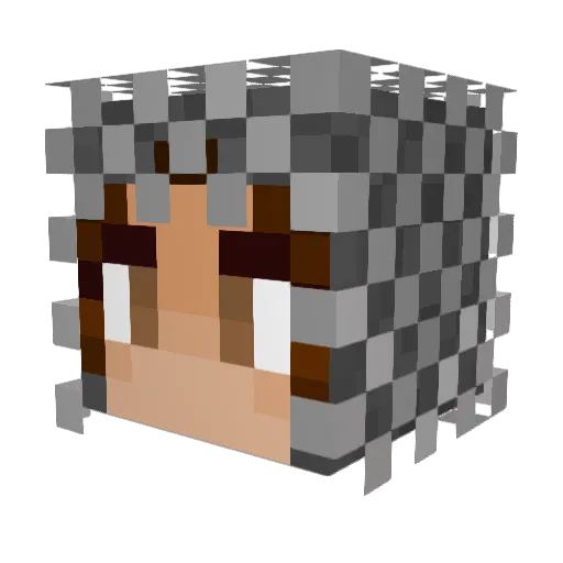 ManlyMilks Minecraft avatar head, 3D render