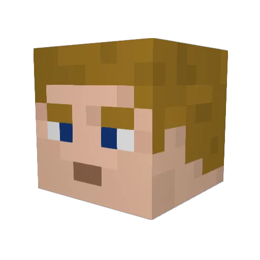 Manmander Minecraft avatar head, 3D render