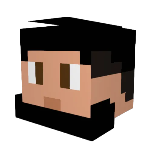Manmanish Minecraft avatar head, 3D render