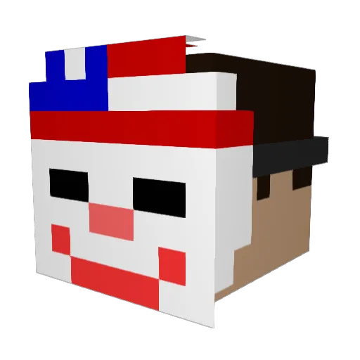MannTime Minecraft avatar head, 3D render