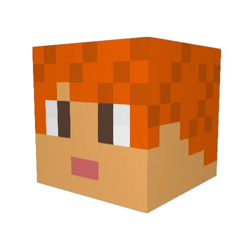 MannedBot Minecraft avatar head, 3D render