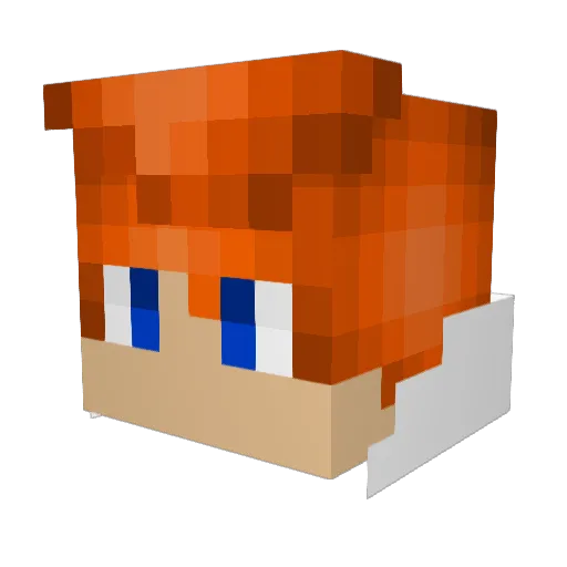 Mannih Minecraft avatar head, 3D render