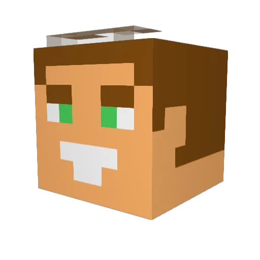 Mannox Minecraft avatar head, 3D render