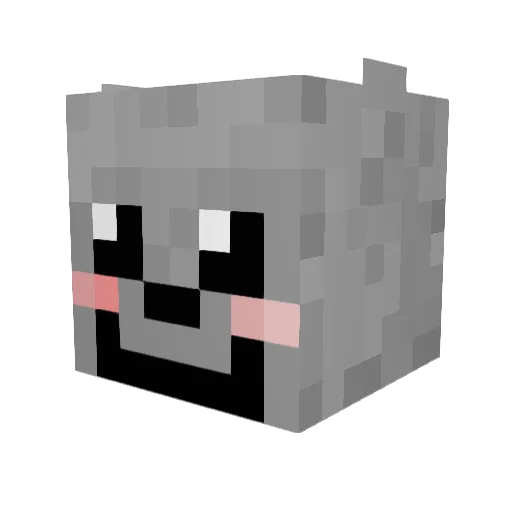 Mannse Minecraft avatar head, 3D render