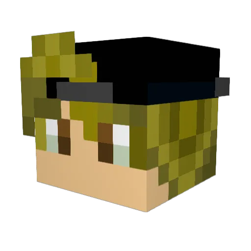 MannyBazooka Minecraft avatar head, 3D render