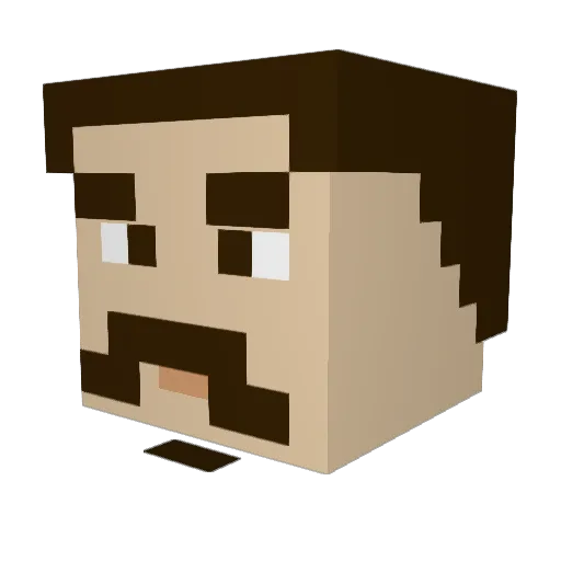 MannyFrezh Minecraft avatar head, 3D render