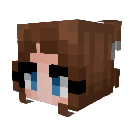 Mannzik Minecraft avatar head, 3D render