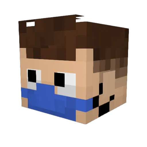 ManoManin Minecraft avatar head, 3D render