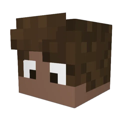 ManoSuable Minecraft avatar head, 3D render