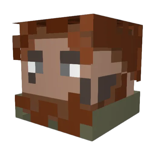 Manolo_05 Minecraft avatar head, 3D render