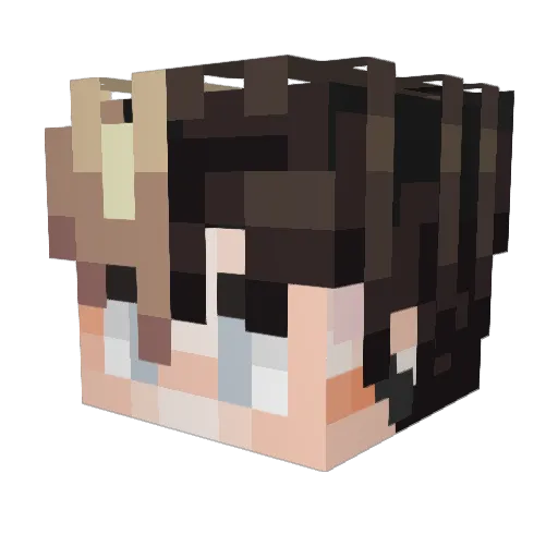 ManorasuSei Minecraft avatar head, 3D render