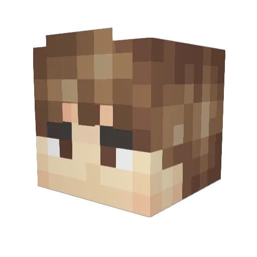 ManosNegras Minecraft avatar head, 3D render