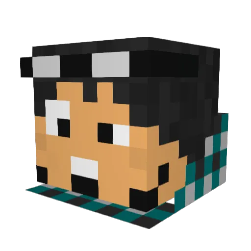 Manotwiin Minecraft avatar head, 3D render
