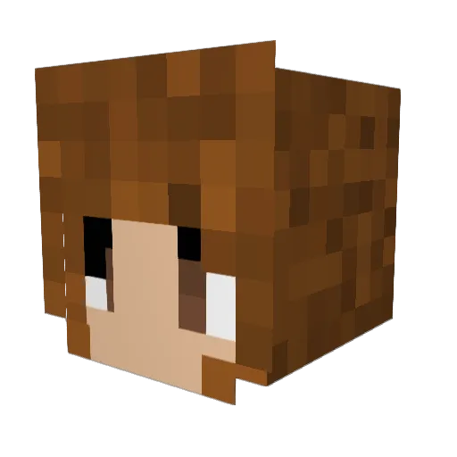 ManouneV Minecraft avatar head, 3D render