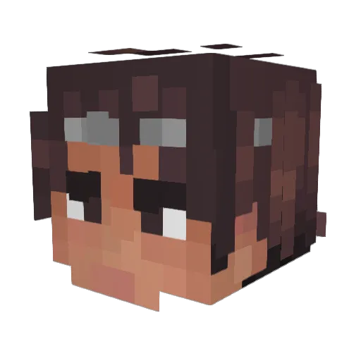 Manquita Minecraft avatar head, 3D render